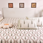 Gulmohar Collection – Khadi Printed Bedcover Set (90x108")