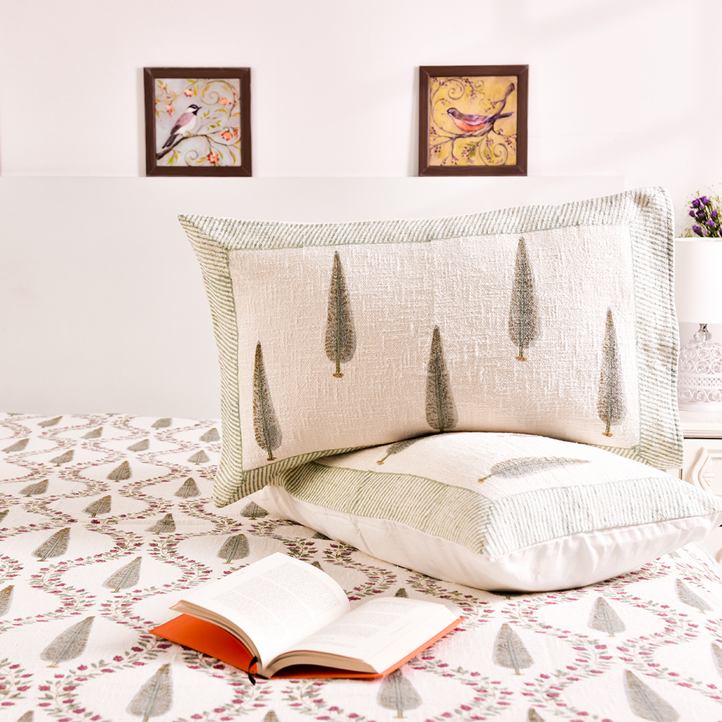 Gulmohar Collection – Khadi Printed Bedcover Set (90x108")