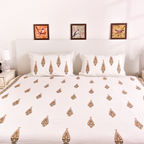 Gulmohar Aura – Khadi Printed Bedcover (90x108") with 2 Pillow Covers