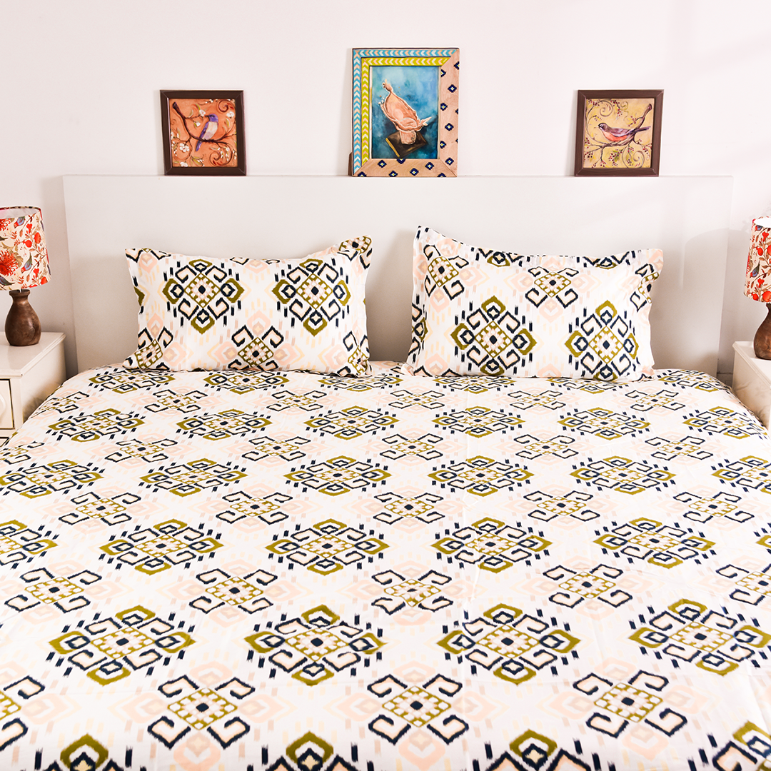 Casa Collection – Pure Cotton Printed Bedsheet Set (90x108")