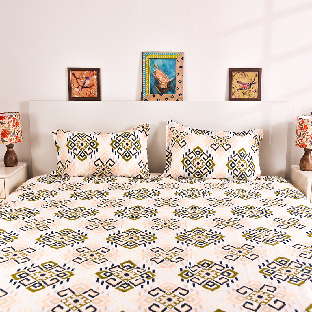 Casa Collection – Pure Cotton Printed Bedsheet Set (90x108")