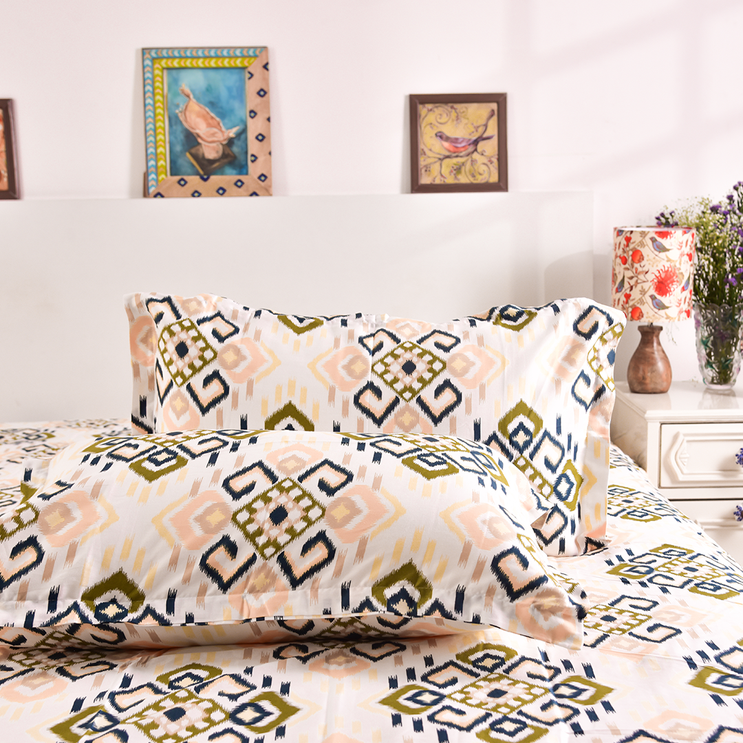 Casa Collection – Pure Cotton Printed Bedsheet Set (90x108")