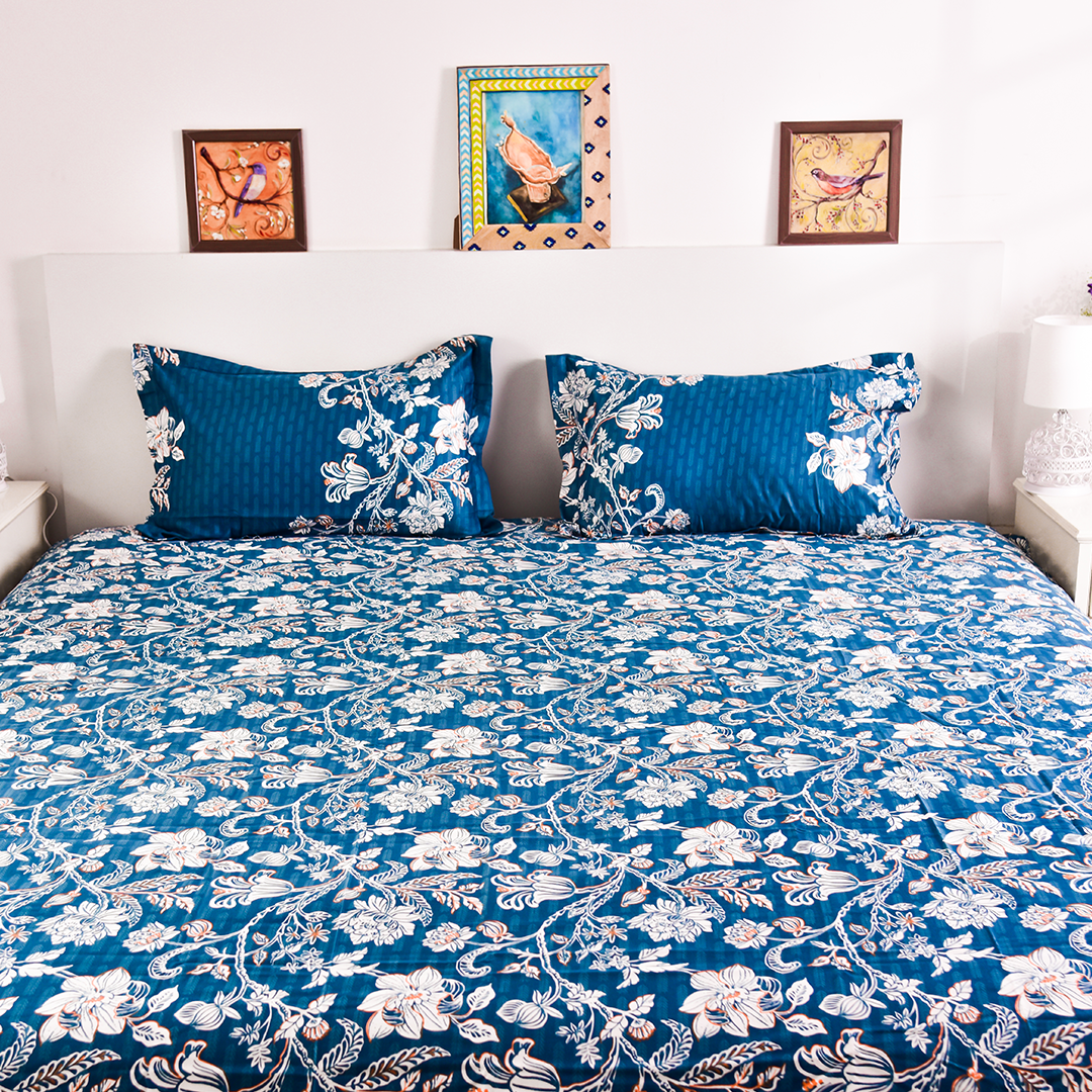 Casa Bloom – Premium Printed Bedsheet (90x108")