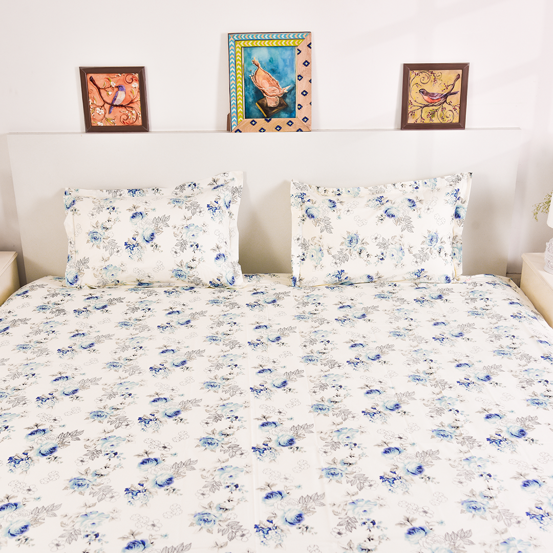 Casa Collection Aura – Printed Cotton Bedsheet Set (90×108")