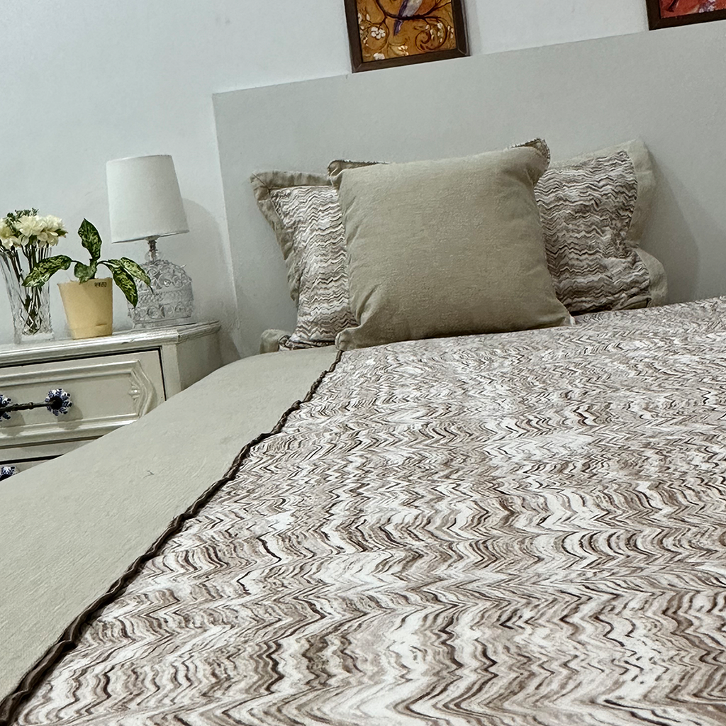 Sandstone Velvet – Premium Printed Bedcover (108x108")