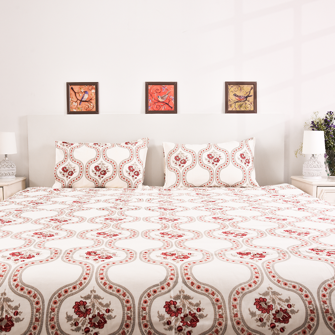 Gulmohar Collection Aura – Handwoven Khadi Bedcover Set (90×108")