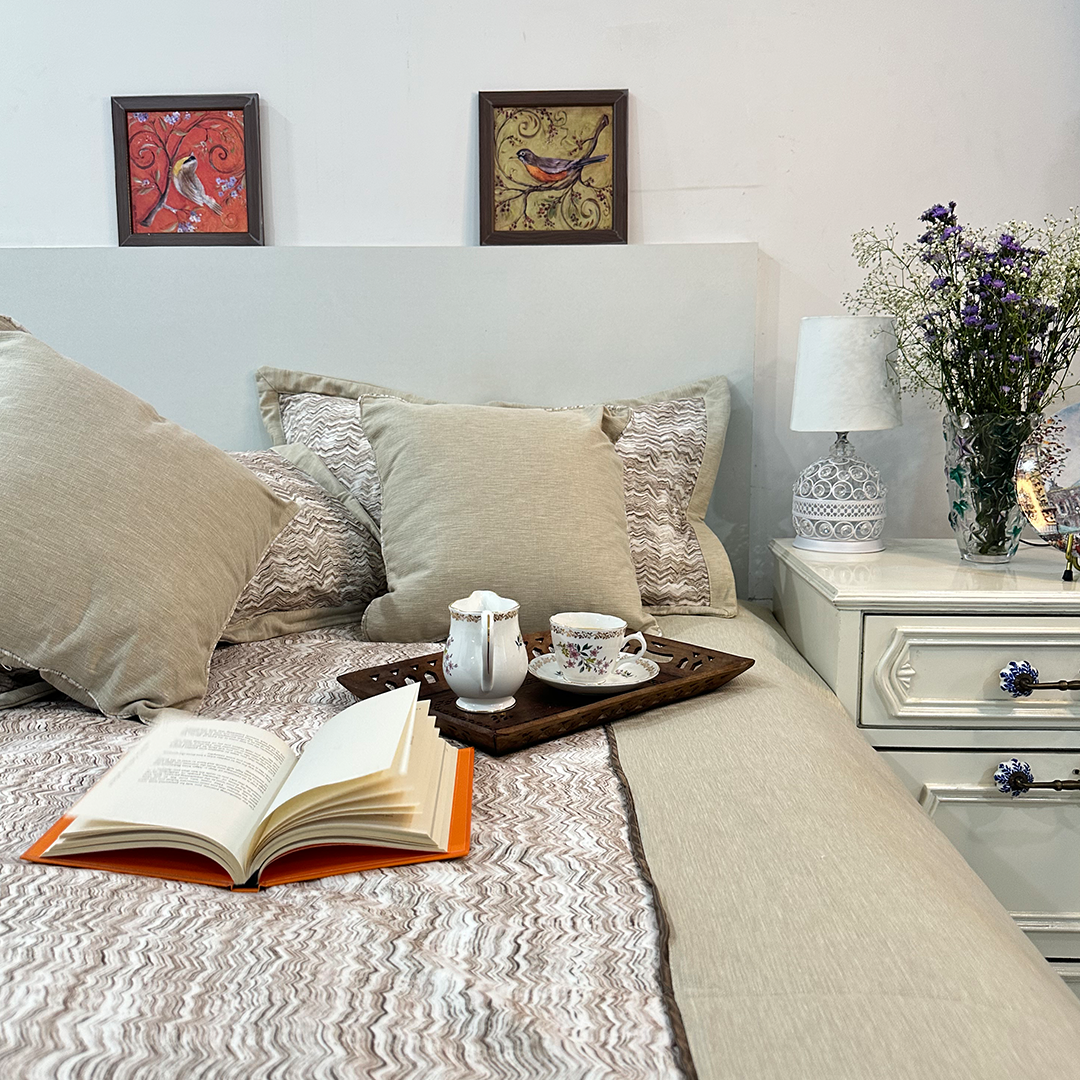 Sandstone Velvet – Premium Printed Bedcover (108x108")