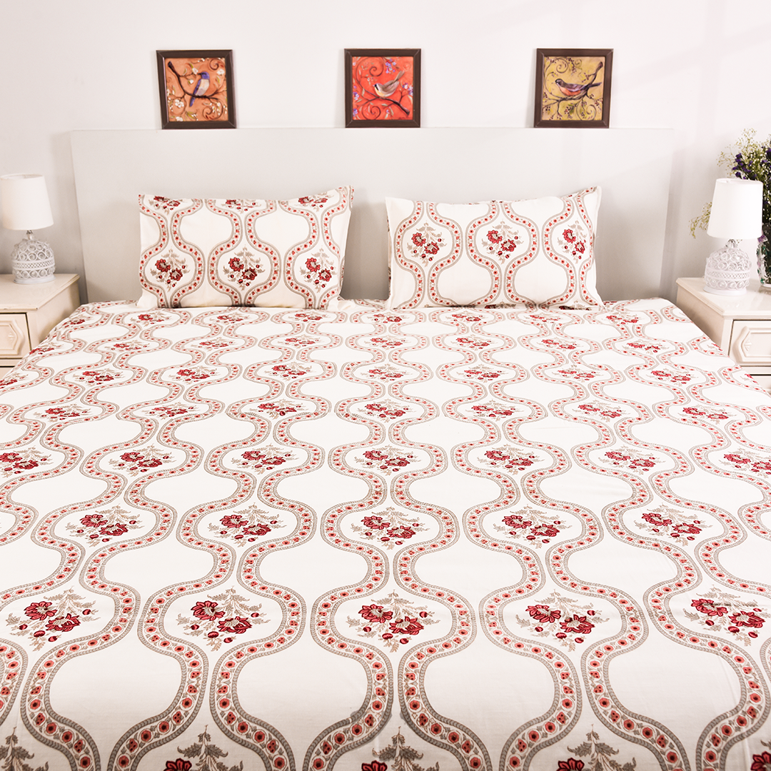 Gulmohar Collection Aura – Handwoven Khadi Bedcover Set (90×108")