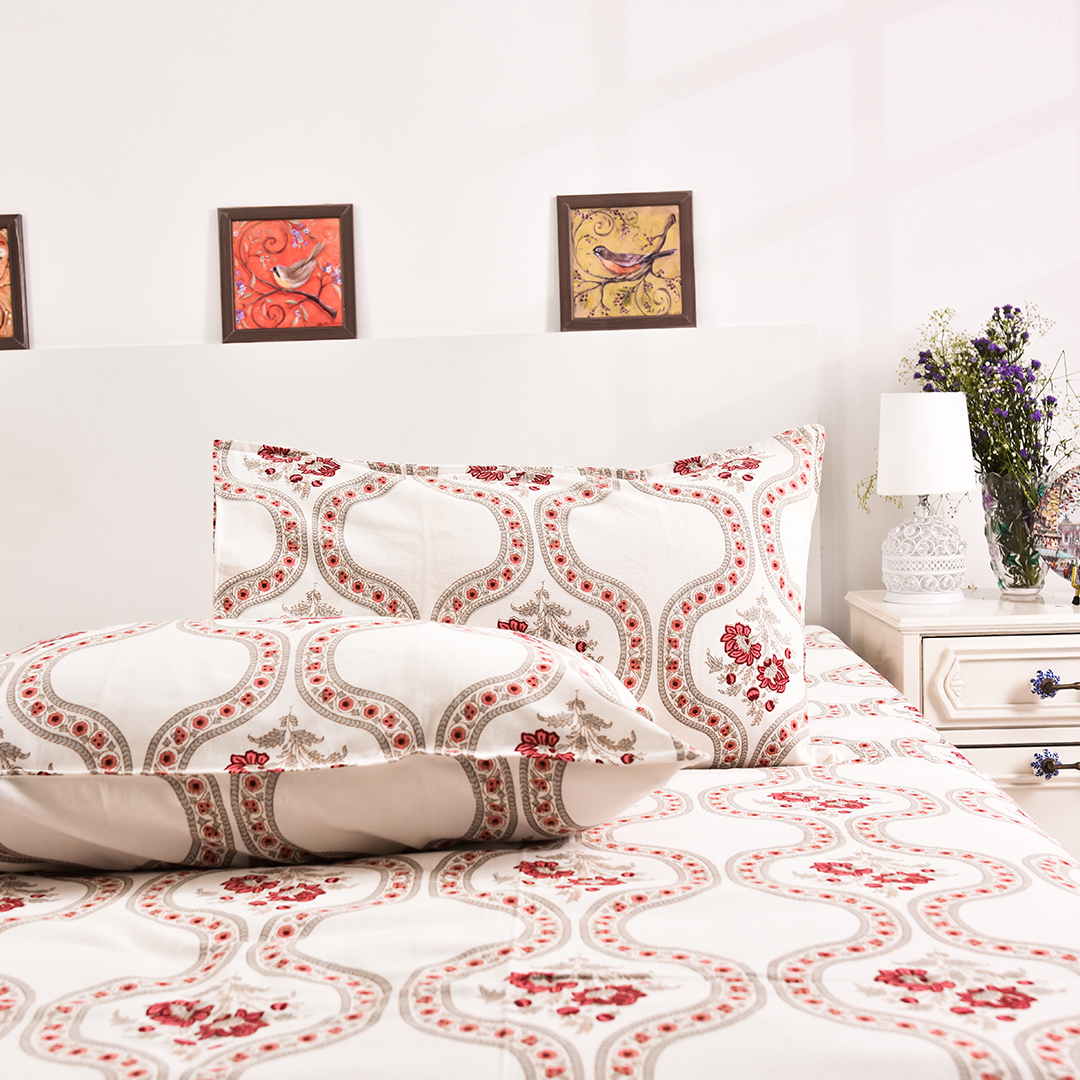 Gulmohar Collection Aura – Handwoven Khadi Bedcover Set (90×108")