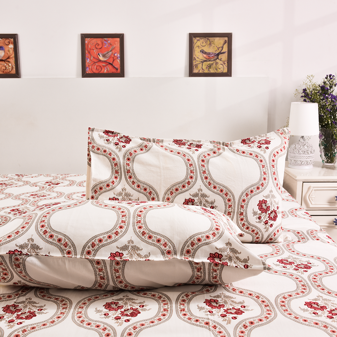 Gulmohar Collection Aura – Handwoven Khadi Bedcover Set (90×108")
