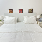 210 TC White Satin Stripe High quality Cotton, King Size